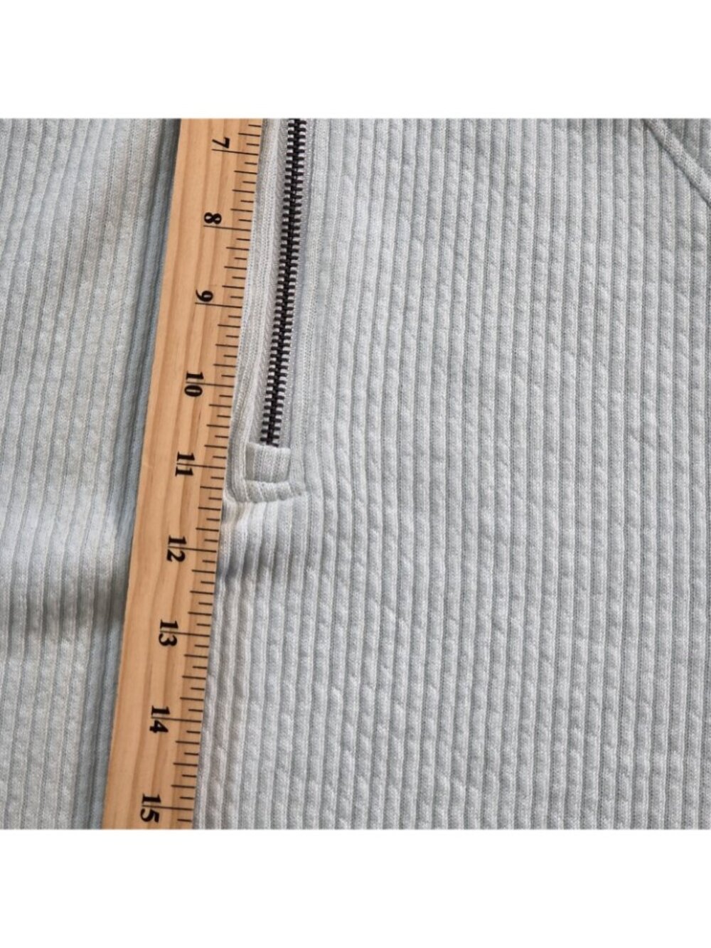 Saltwater Luxe Ribbed 1/4 Zip PulloverM Ice Blue Boxy LS Cropped Ribbed Coastal - Picture 10 of 15